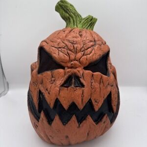 Evil Jack O Lantern Mask Latex Halloween Horror Scary Pumpkin Head Ghoulish Prod